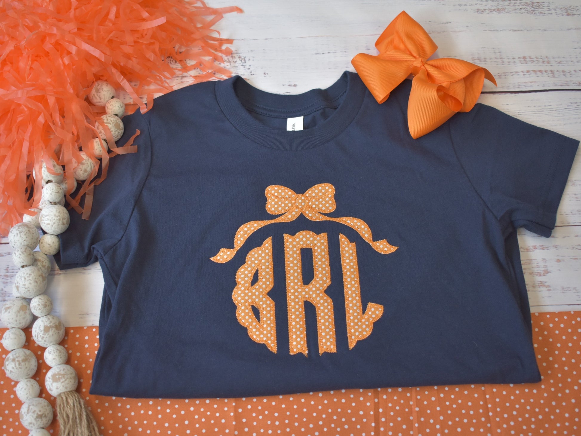 GIRLS BOW TOPPER SCALLOPED MONOGRAM image 3