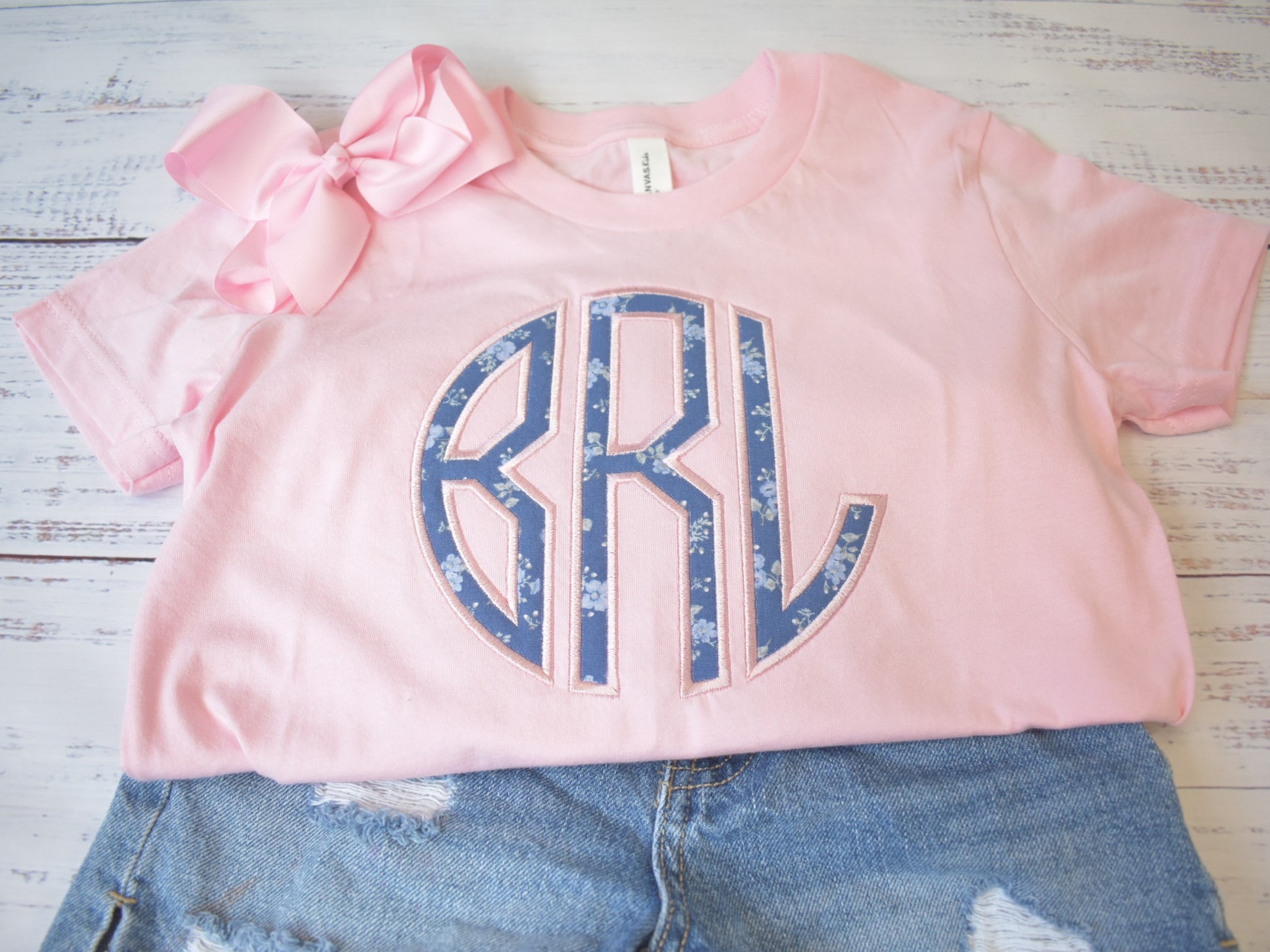 GIRLS APPLIQUE MONOGRAM SHIRT image 1